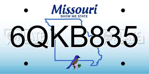 6QKB835 Missouri License Plate
