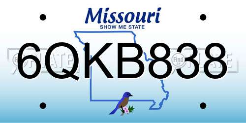 6QKB838 Missouri License Plate