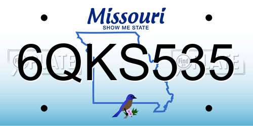 6QKS535 Missouri License Plate