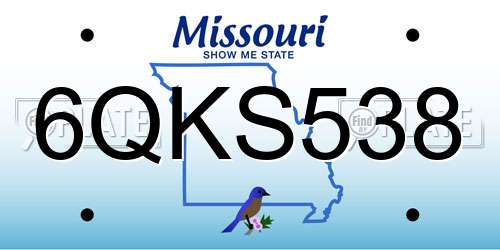 6QKS538 Missouri License Plate