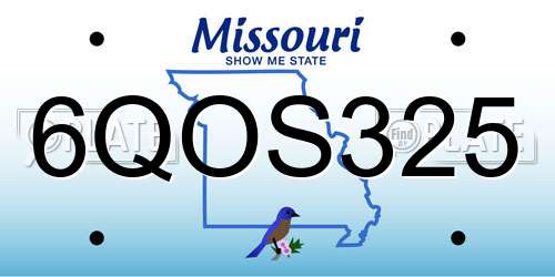 6QOS325 Missouri License Plate