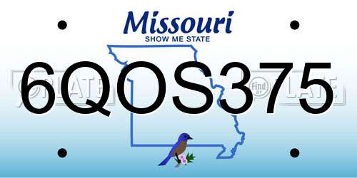 6QOS375 Missouri License Plate