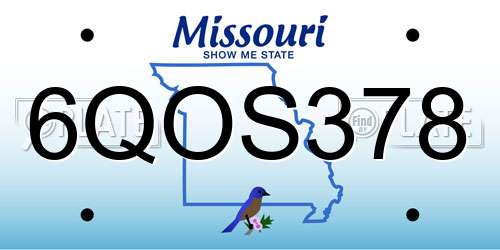6QOS378 Missouri License Plate