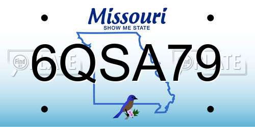 6QSA79 Missouri License Plate