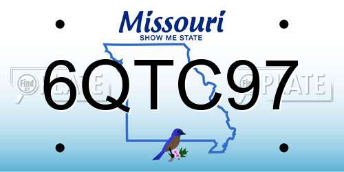 6QTC97 Missouri License Plate