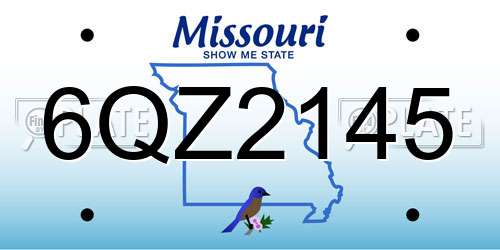 6QZ2145 Missouri License Plate