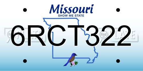 6RCT322 Missouri License Plate
