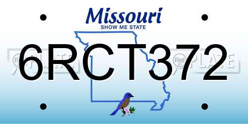 6RCT372 Missouri License Plate