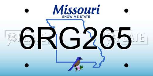 6RG265 Missouri License Plate