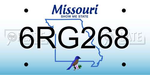 6RG268 Missouri License Plate