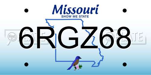 6RGZ68 Missouri License Plate