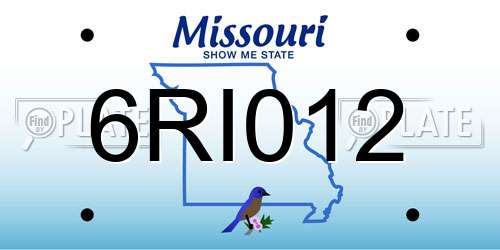6RI012 Missouri License Plate
