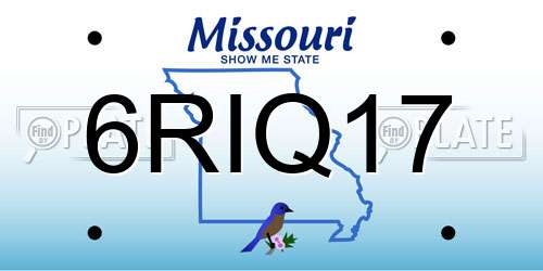 6RIQ17 Missouri License Plate