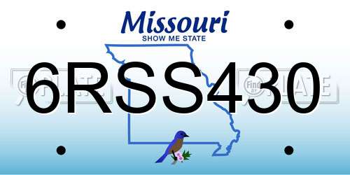 6RSS430 Missouri License Plate
