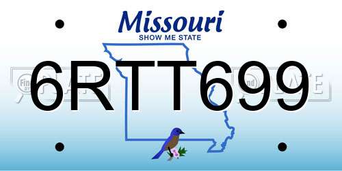 6RTT699 Missouri License Plate