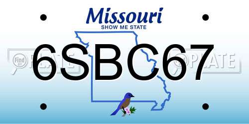 6SBC67 Missouri License Plate
