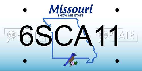 6SCA11 Missouri License Plate