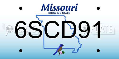 6SCD91 Missouri License Plate