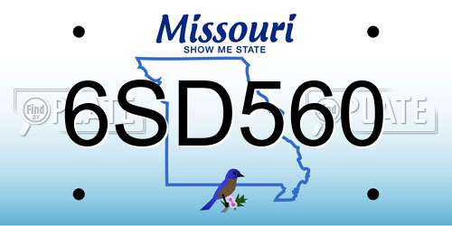 6SD560 Missouri License Plate