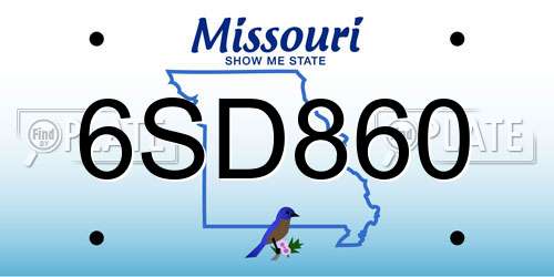6SD860 Missouri License Plate