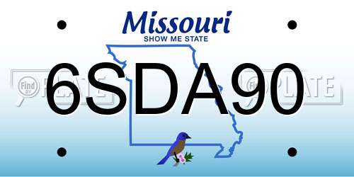 6SDA90 Missouri License Plate