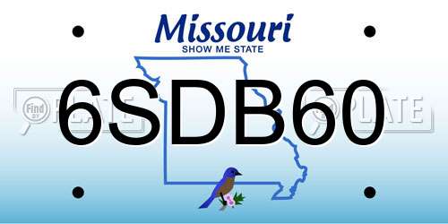 6SDB60 Missouri License Plate