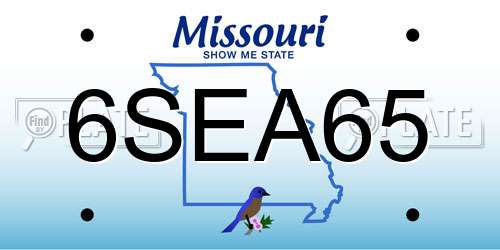 6SEA65 Missouri License Plate