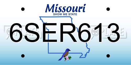 6SER613 Missouri License Plate