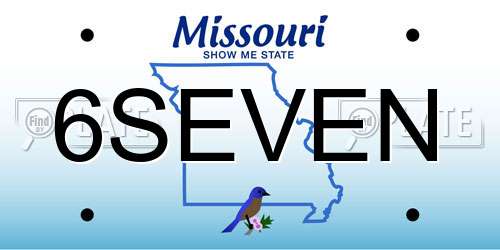 6SEVEN Missouri License Plate