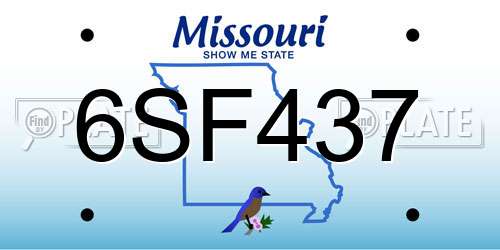 6SF437 Missouri License Plate