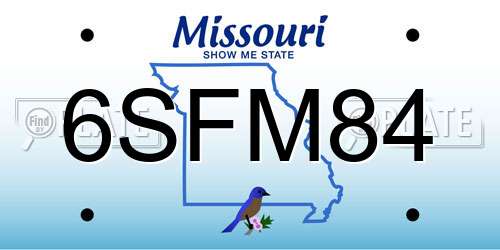 6SFM84 Missouri License Plate
