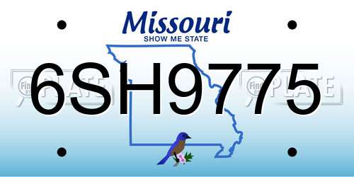6SH9775 Missouri License Plate