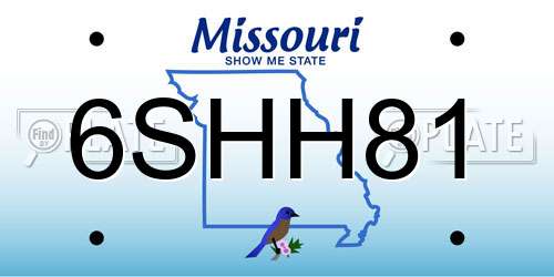 6SHH81 Missouri License Plate