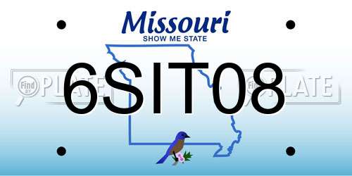 6SIT08 Missouri License Plate