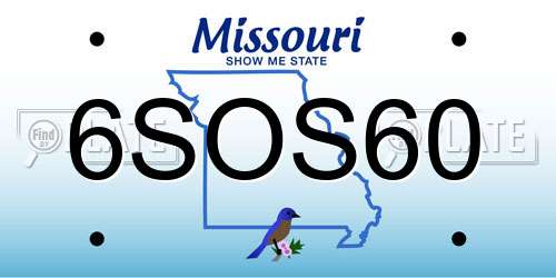 6SOS60 Missouri License Plate