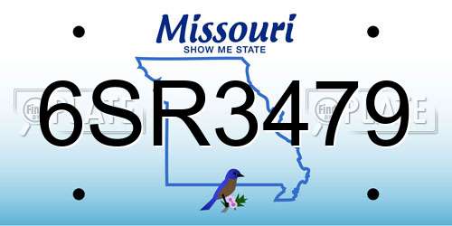 6SR3479 Missouri License Plate
