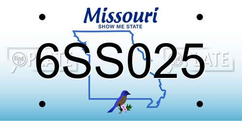 6SS025 Missouri License Plate