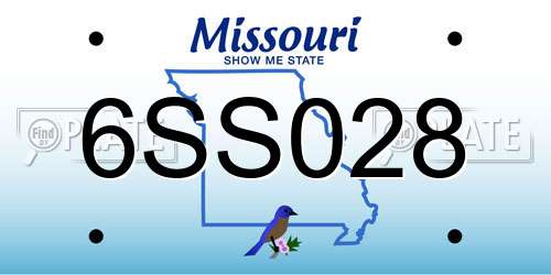 6SS028 Missouri License Plate