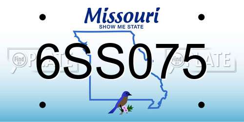6SS075 Missouri License Plate