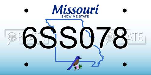 6SS078 Missouri License Plate