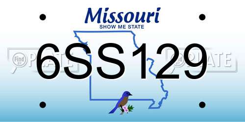 6SS129 Missouri License Plate