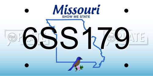 6SS179 Missouri License Plate
