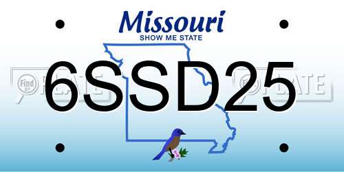 6SSD25 Missouri License Plate