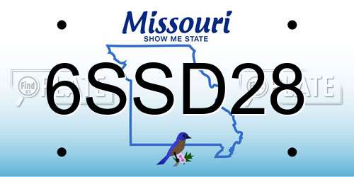 6SSD28 Missouri License Plate