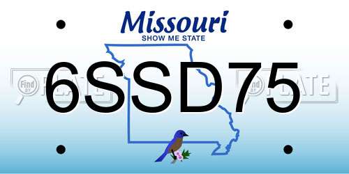 6SSD75 Missouri License Plate