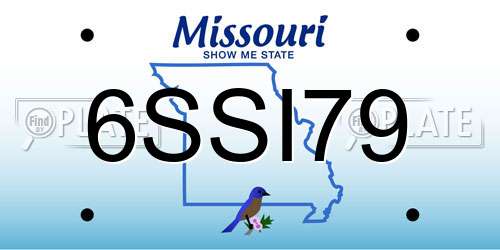6SSI79 Missouri License Plate