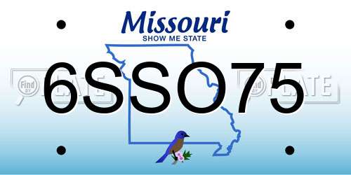 6SSO75 Missouri License Plate