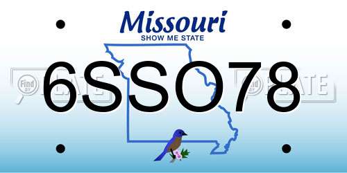 6SSO78 Missouri License Plate