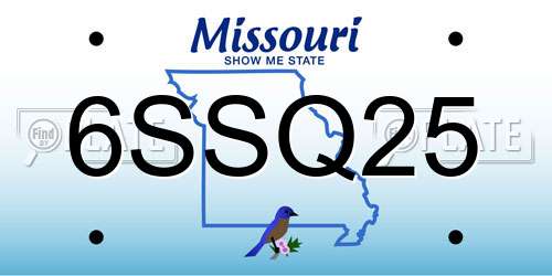 6SSQ25 Missouri License Plate