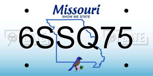 6SSQ75 Missouri License Plate